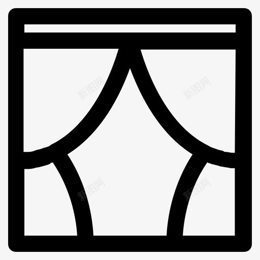 窗帘室内剧院图标svg_新图网 https://ixintu.com 剧院 室内 室内和家具 窗帘 窗户