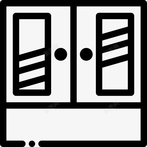 橱柜家用家具4件线性图标svg_新图网 https://ixintu.com 家用家具4件 橱柜 线性