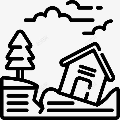 地震自然灾害3线性图标svg_新图网 https://ixintu.com 地震 线性 自然灾害3