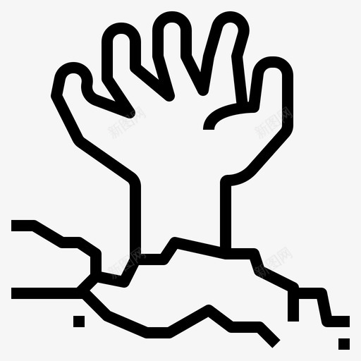 坟墓万圣节手图标svg_新图网 https://ixintu.com 万圣节 僵尸 坟墓 恐怖 手