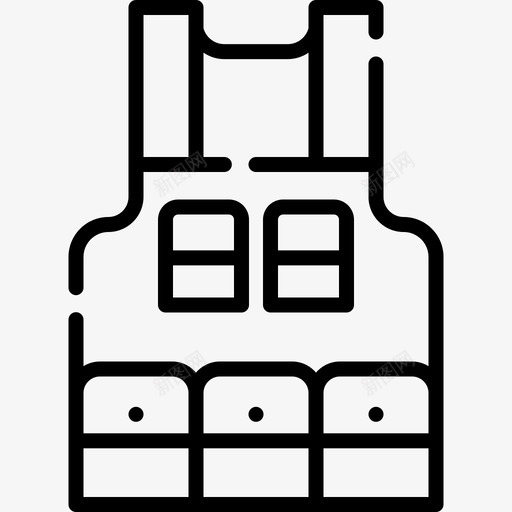 防弹背心彩弹5直线型图标svg_新图网 https://ixintu.com 彩弹5 直线型 防弹背心
