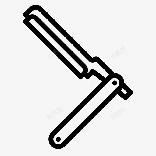 直剃须刀理发店复古图标svg_新图网 https://ixintu.com 复古 理发店 直剃须刀 美容