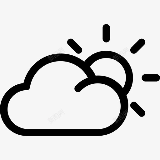 多云78号天气线性图标svg_新图网 https://ixintu.com 78号天气 多云 线性