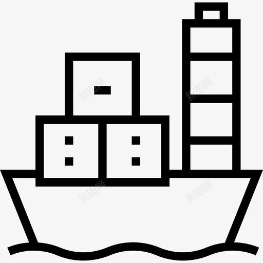 船舶全球物流8直线型图标svg_新图网 https://ixintu.com 全球物流8 直线型 船舶