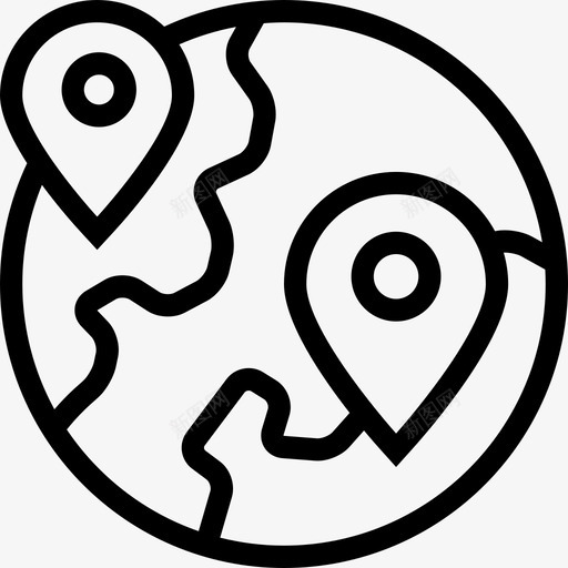 地球商业80直线型图标svg_新图网 https://ixintu.com 商业80 地球 直线型