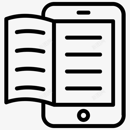 电子书数字学习在线学习图标svg_新图网 https://ixintu.com 在线学习 在线教育 学习应用程序 数字学习 电子书 电子学习线路图标 移动