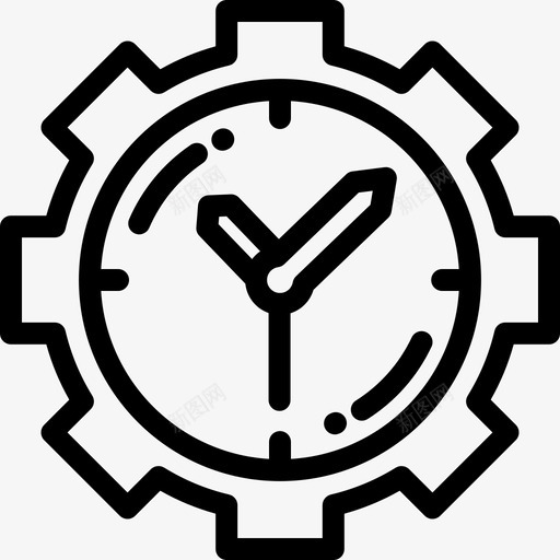 时钟创意工具14线性图标svg_新图网 https://ixintu.com 创意工具14 时钟 线性
