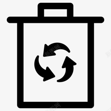 回收生态垃圾箱可回收垃圾箱图标图标