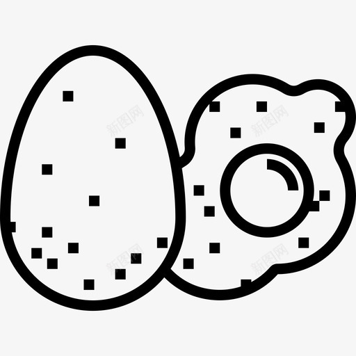 煎蛋健康生活7直系图标svg_新图网 https://ixintu.com 健康生活7 煎蛋 直系
