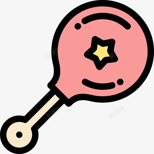 拨浪鼓婴儿淋浴3线性颜色图标svg_新图网 https://ixintu.com 婴儿淋浴3 拨浪鼓 线性颜色