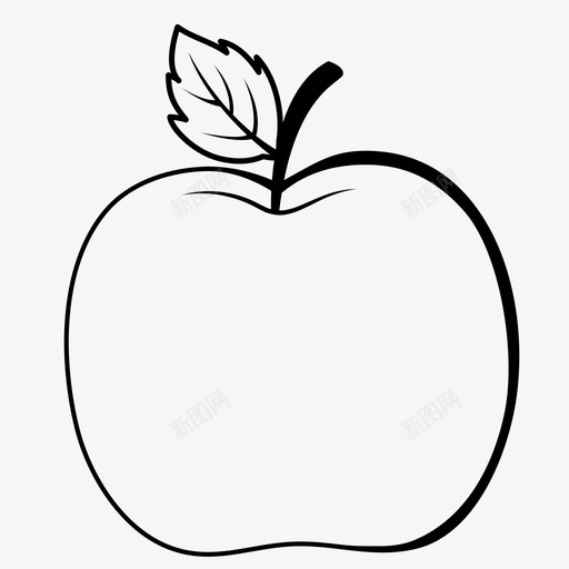 苹果水果绿色图标svg_新图网 https://ixintu.com 健康 水果 素食 绿色 苹果 蔬菜