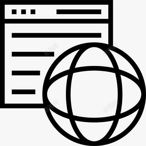 浏览器数字营销38线性图标svg_新图网 https://ixintu.com 数字营销38 浏览器 线性