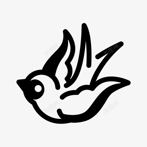 小鸟老派燕子图标svg_新图网 https://ixintu.com 小鸟 混合套装 燕子 老派