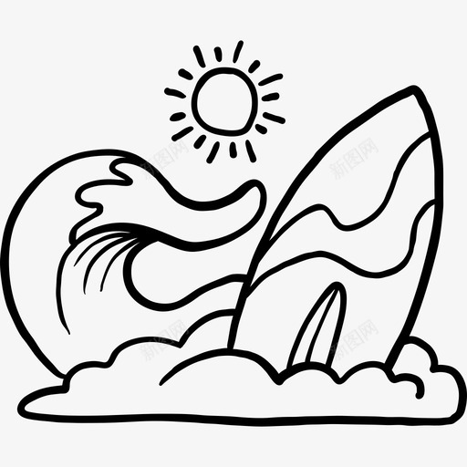 冲浪夏季2黑色图标svg_新图网 https://ixintu.com 冲浪 夏季2 黑色