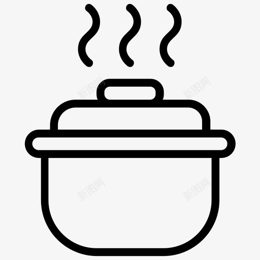 烹饪锅大锅传统烹饪图标svg_新图网 https://ixintu.com 传统烹饪 大锅 炊具 烹饪锅 野营线图标 食物