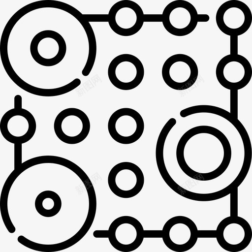 矩阵信息图形元素线性图标svg_新图网 https://ixintu.com 信息图形元素 矩阵 线性