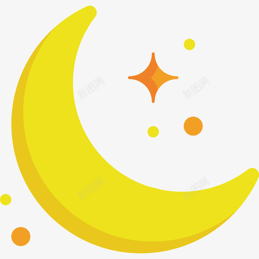 月亮53号天气平的图标svg_新图网 https://ixintu.com 53号天气 平的 月亮