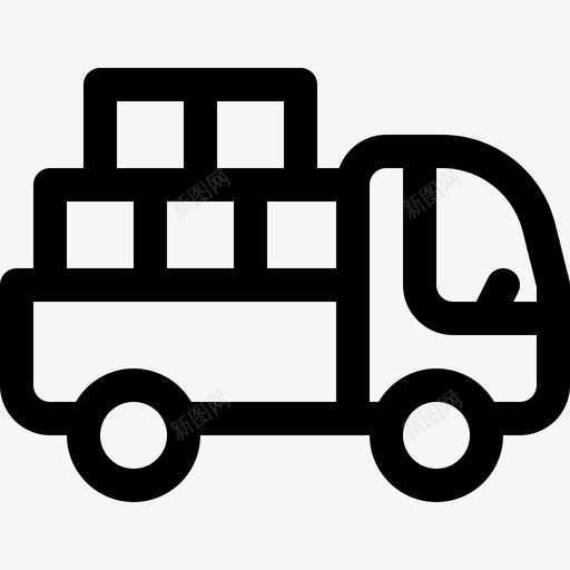 皮卡车农业11直线型图标svg_新图网 https://ixintu.com 农业11 皮卡车 直线型