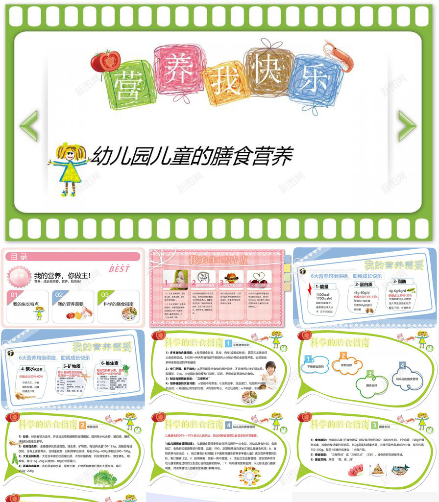 清新时尚儿童营养教学课件PPT模板_新图网 https://ixintu.com 儿童 教学课件 时尚 清新 营养