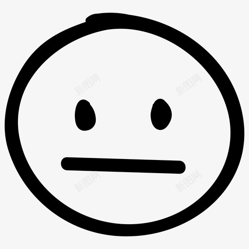 面部情绪中性图标svg_新图网 https://ixintu.com 中性 悲伤 情绪 用户 表情符号 面部