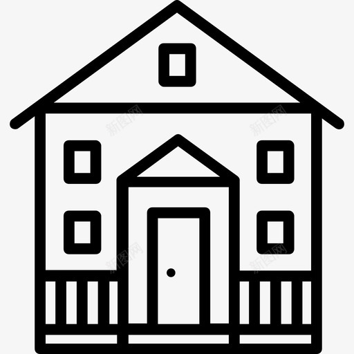 建筑物房屋直线图标svg_新图网 https://ixintu.com 建筑物 房屋 直线