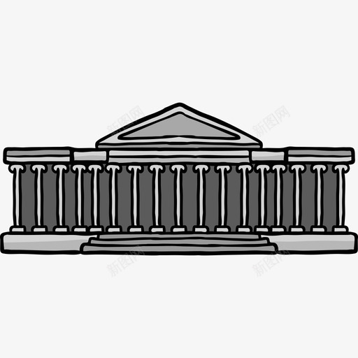大英博物馆世界古迹色彩图标svg_新图网 https://ixintu.com 世界古迹 大英博物馆 色彩