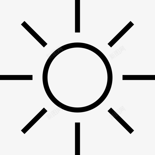 太阳71号天气直线型图标svg_新图网 https://ixintu.com 71号天气 太阳 直线型