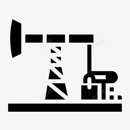 抽油机采油工业图标svg_新图网 https://ixintu.com 固体能源 工业 抽油机 石油 采油