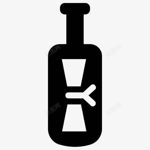 瓶子信息信件酒瓶图标svg_新图网 https://ixintu.com 信件 救援信息 海洋信息 海洋雕文图标 瓶子信息 酒瓶