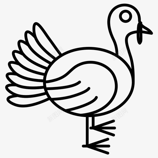 火鸡动物食物图标svg_新图网 https://ixintu.com 动物 宠物 火鸡 肉 食物