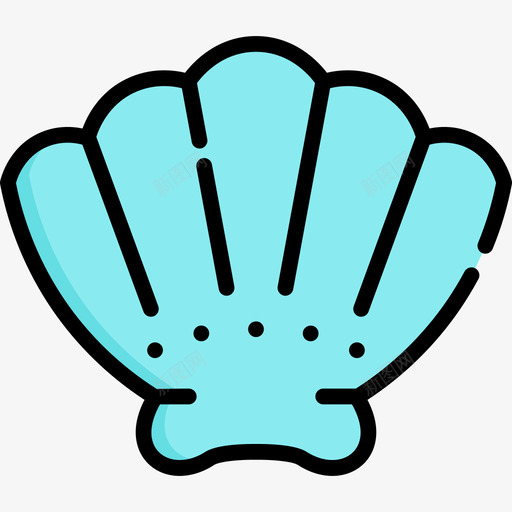 贝壳暑假5线颜色图标svg_新图网 https://ixintu.com 暑假5 线颜色 贝壳