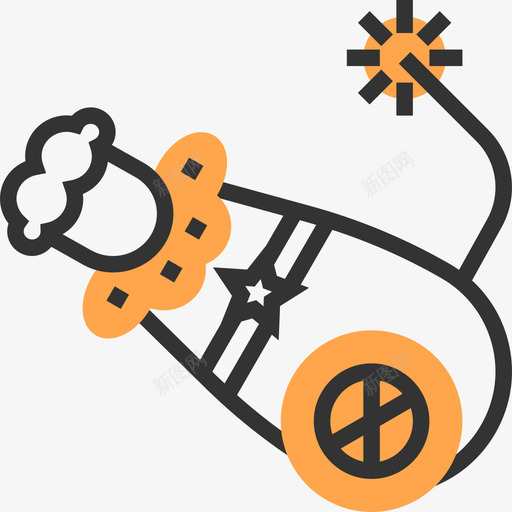 大炮公平的元素黄色的阴影图标svg_新图网 https://ixintu.com 公平的元素 大炮 黄色的阴影