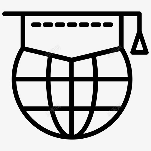 全球教育远程教育地球图标svg_新图网 https://ixintu.com 全球教育 在线学习 在线学习线图标 在线教育 地球 远程教育