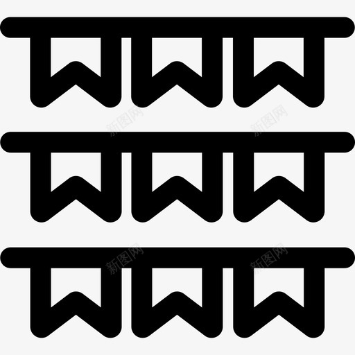 花环冬季13线形图标svg_新图网 https://ixintu.com 冬季13 线形 花环