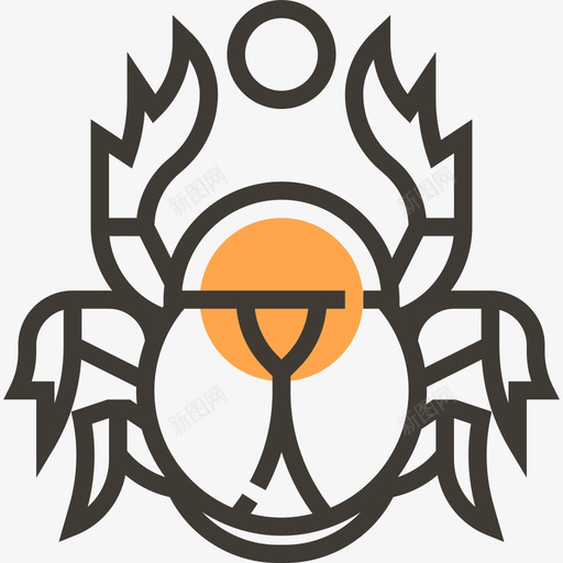 甲虫埃及符号黄色阴影图标svg_新图网 https://ixintu.com 埃及符号 甲虫 黄色阴影