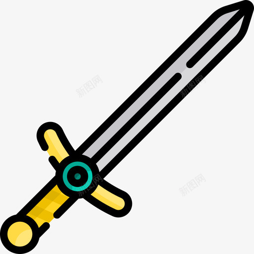 宝剑皇室4线条颜色图标svg_新图网 https://ixintu.com 宝剑 皇室4 线条颜色