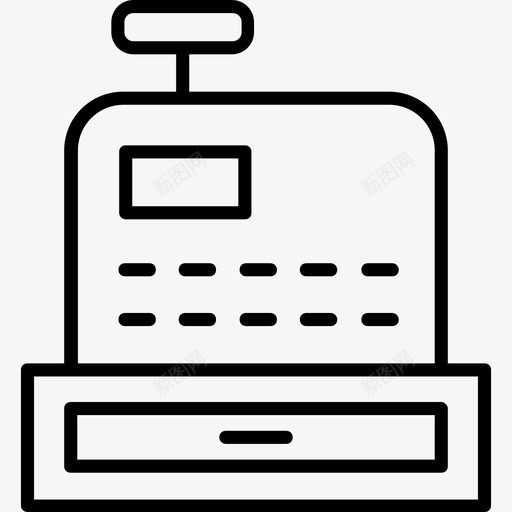 收银机16号超市直线型图标svg_新图网 https://ixintu.com 16号超市 收银机 直线型
