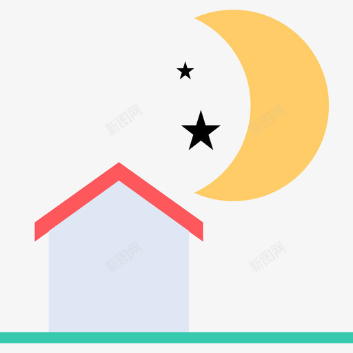 夜晚64号天气平坦图标svg_新图网 https://ixintu.com 64号天气 夜晚 平坦