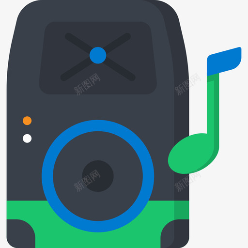 夏季派对5号扬声器扁平图标svg_新图网 https://ixintu.com 夏季派对5号扬声器 扁平