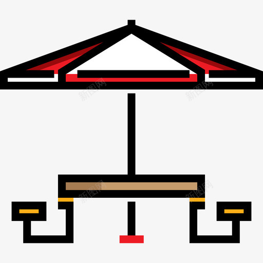 伞野餐25线性颜色图标svg_新图网 https://ixintu.com 伞 线性颜色 野餐25