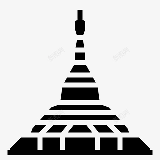 缅甸亚洲地标图标svg_新图网 https://ixintu.com 亚洲 亚洲国家地标 地标 大金塔 缅甸
