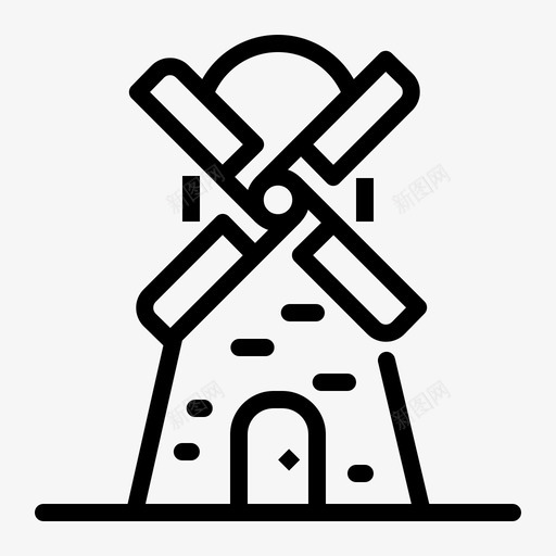 风车电力能源图标svg_新图网 https://ixintu.com 季节 电力 能源 风车