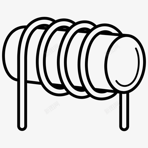 线圈电感电感器图标svg_新图网 https://ixintu.com 亨利 电子零件 电感 电感器 线圈