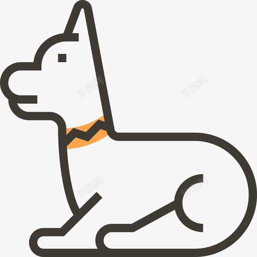 猫埃及符号黄色阴影图标svg_新图网 https://ixintu.com 埃及符号 猫 黄色阴影