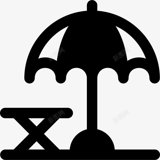太阳伞野餐4填充图标svg_新图网 https://ixintu.com 填充 太阳伞 野餐4
