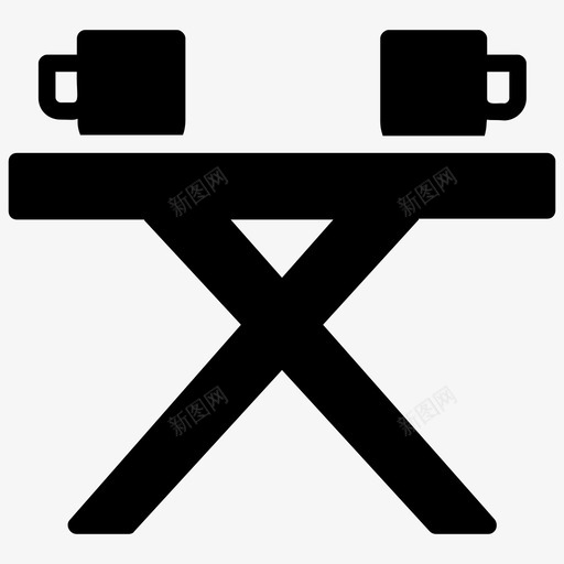 折叠桌野营桌餐桌图标svg_新图网 https://ixintu.com 便携桌 折叠桌 野营桌 野营雕文图标 餐桌