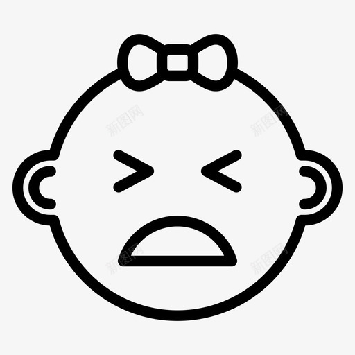 宝宝生气孩子女孩图标svg_新图网 https://ixintu.com 女孩 婴儿 孩子 宝宝生气 宝宝轮廓