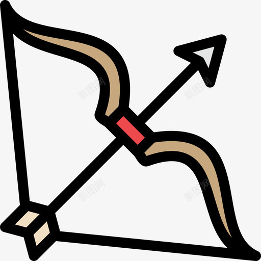 弓箭古希腊3线形颜色图标svg_新图网 https://ixintu.com 古希腊3 弓箭 线形颜色