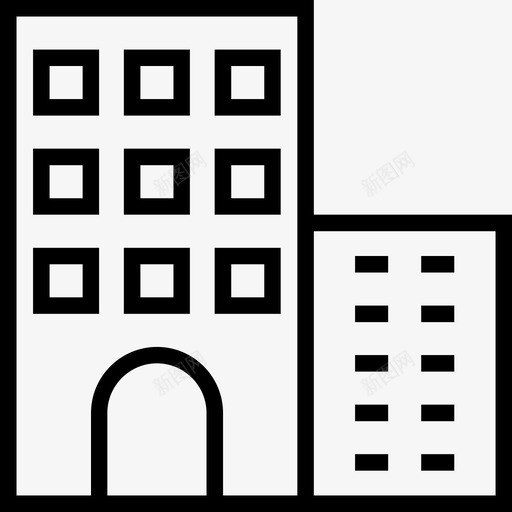 银行金融大厦13号直线型图标svg_新图网 https://ixintu.com 直线型 银行金融大厦13号
