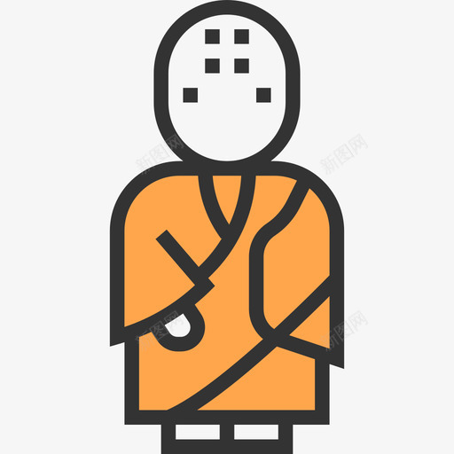 和尚朝鲜符号黄影图标svg_新图网 https://ixintu.com 和尚 朝鲜符号 黄影